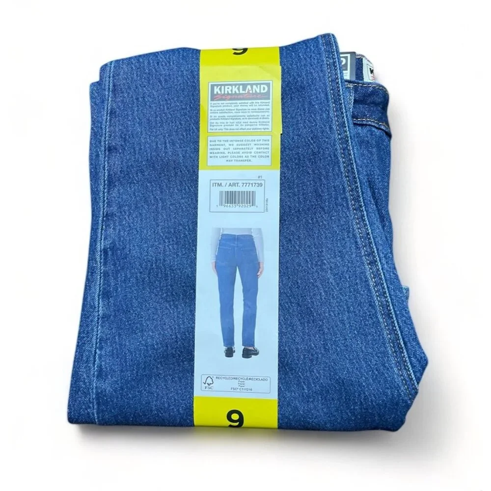 Kirkland Signature Women's High-Rise Straight Leg Jean,  (Blue, 6x28), New - Picture 4 of 4
